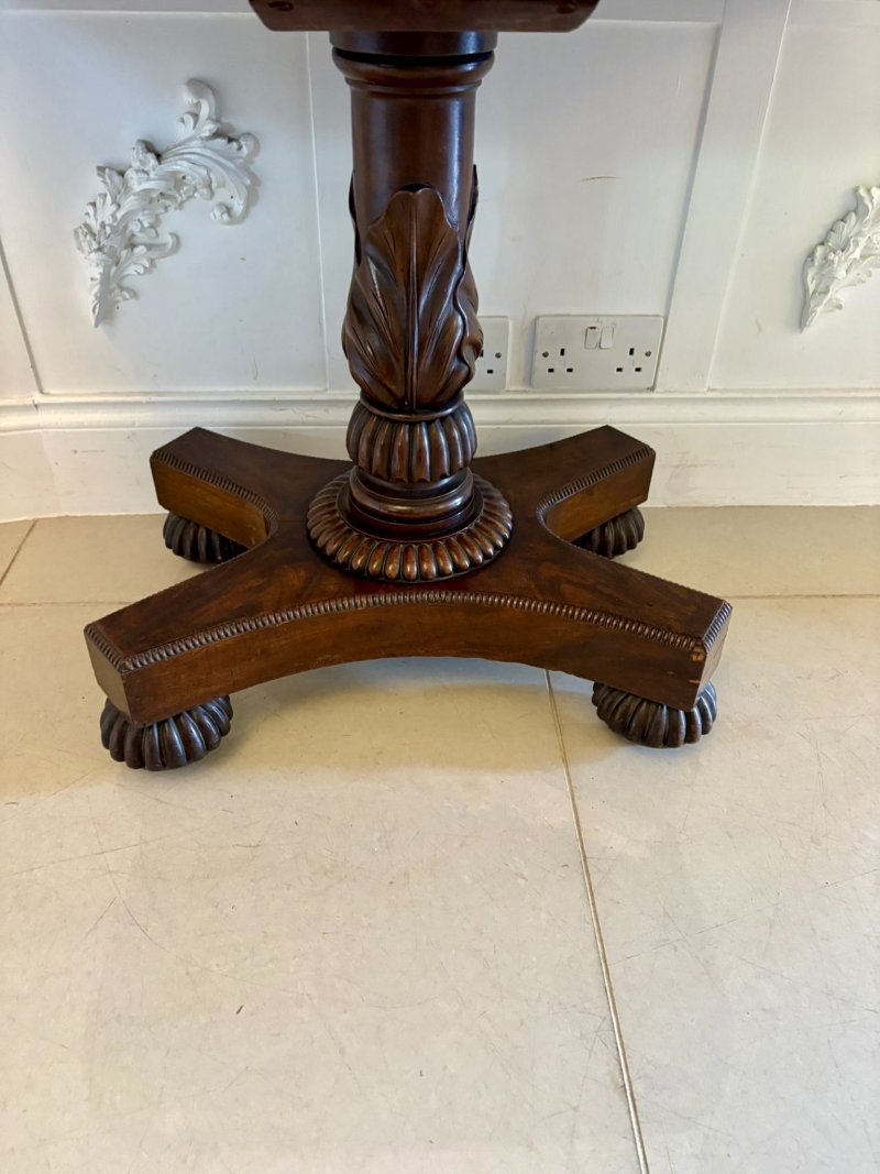 Antique William IV Quality Figured Mahogany Card/Console Table